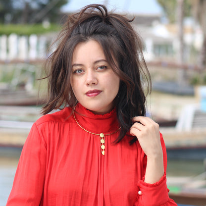 GANTE choker with gold-plated pendant